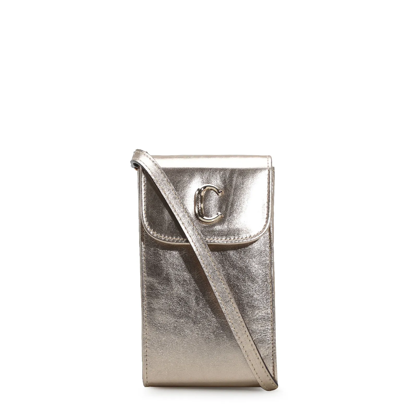 Bolsa Couro Dourado
