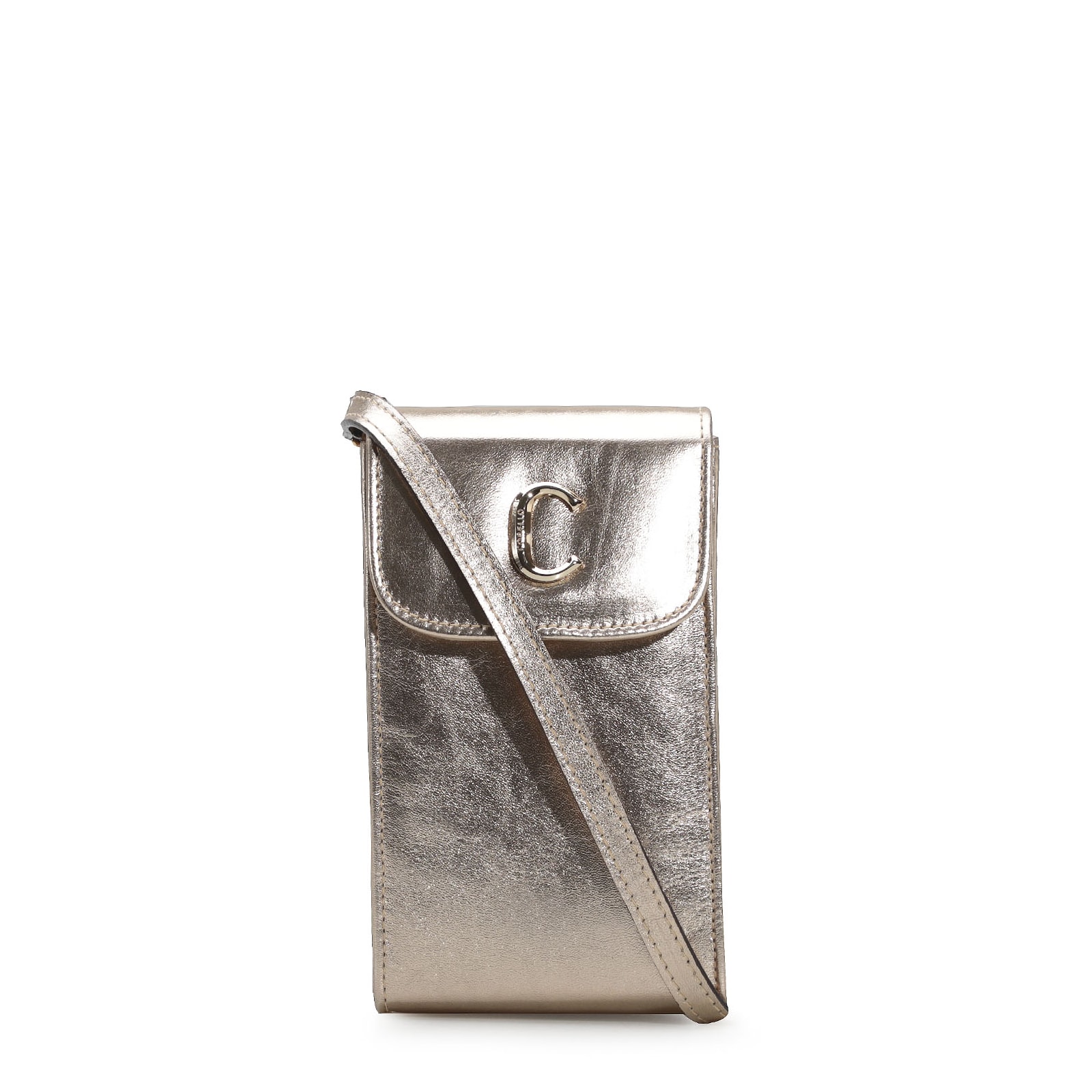 Bolsa Couro Dourado