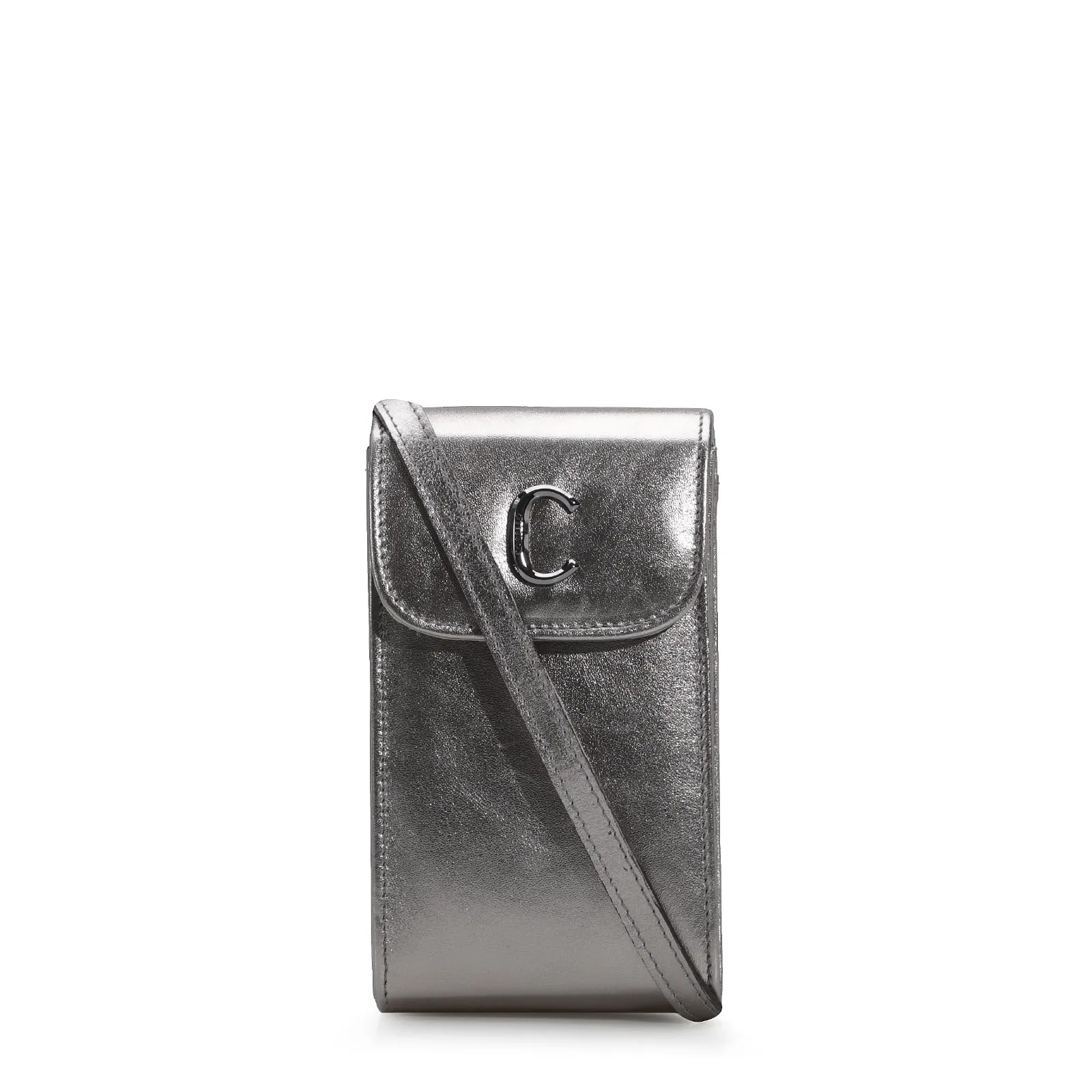 Bolsa Couro Prata