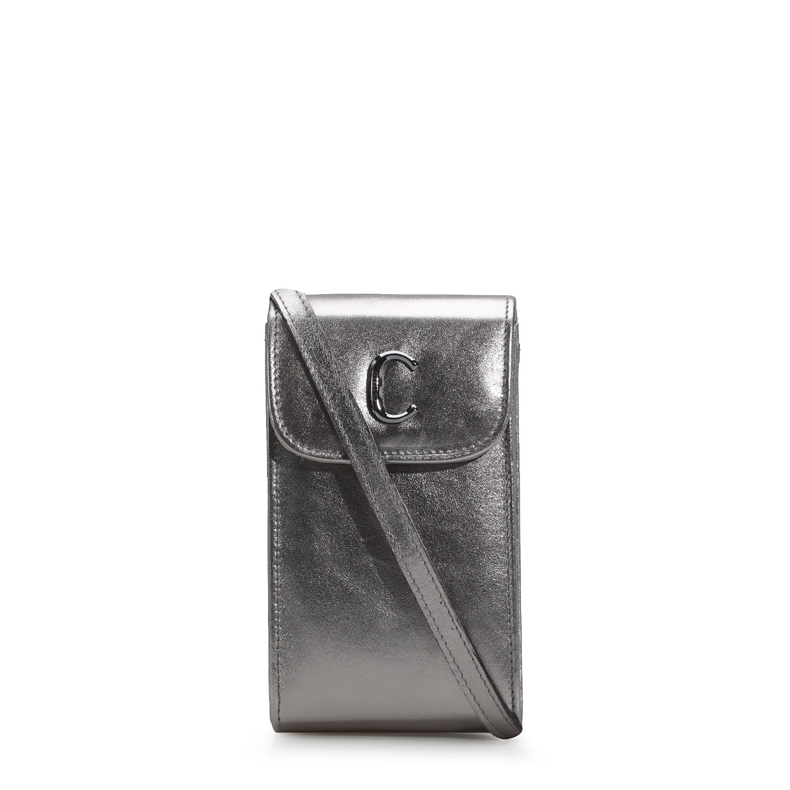 Bolsa Couro Prata