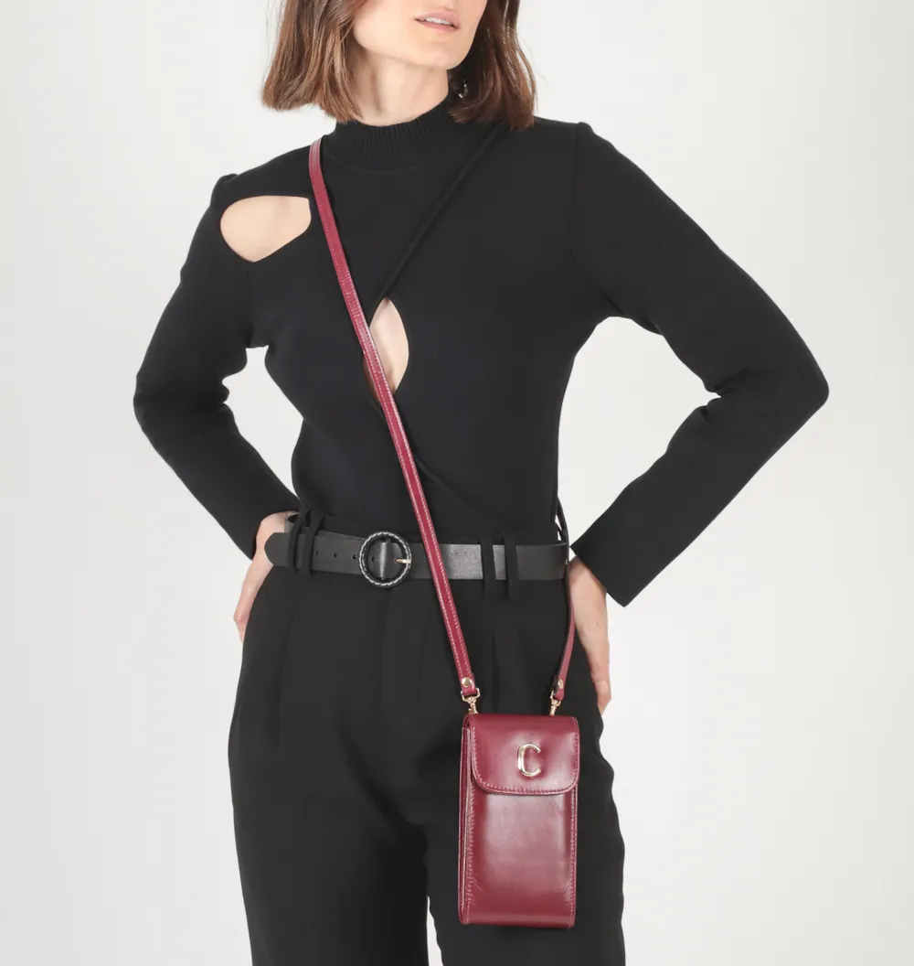 Bolsa Couro Vinho - imagem 2