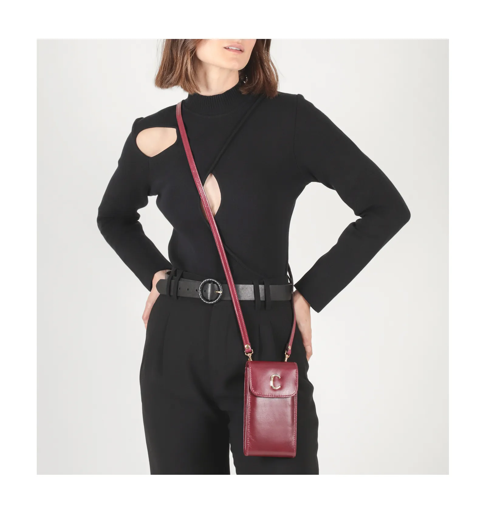 Bolsa Couro Vinho