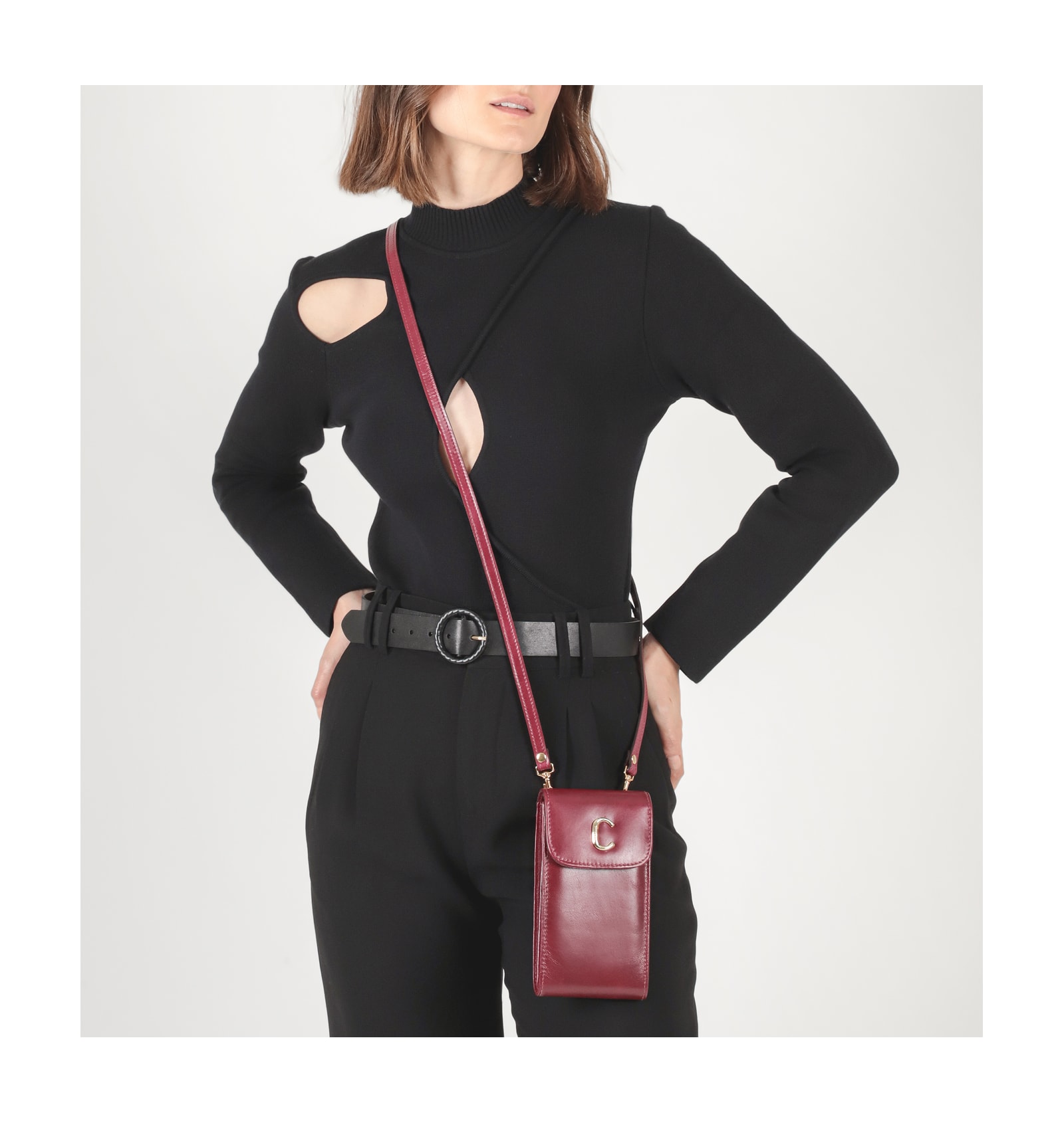 Bolsa Couro Vinho