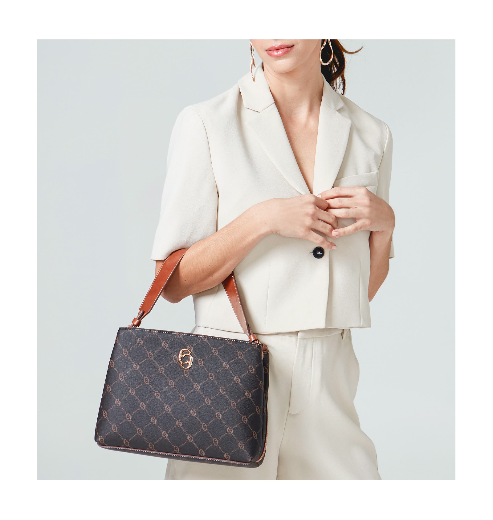 Bolsa De Mão Alt Monograma Marrom