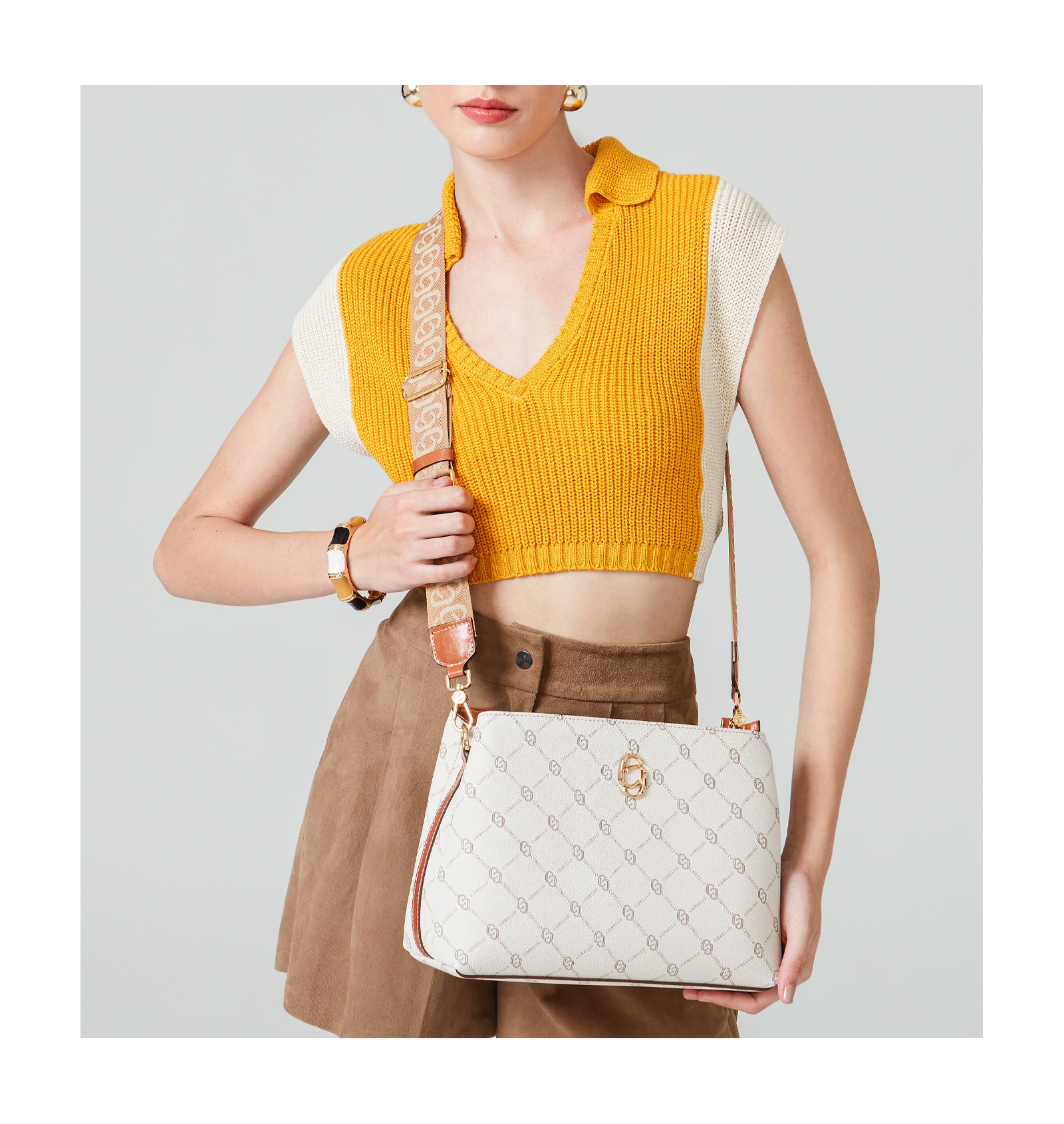 Bolsa De Mão Alt Monograma Off White