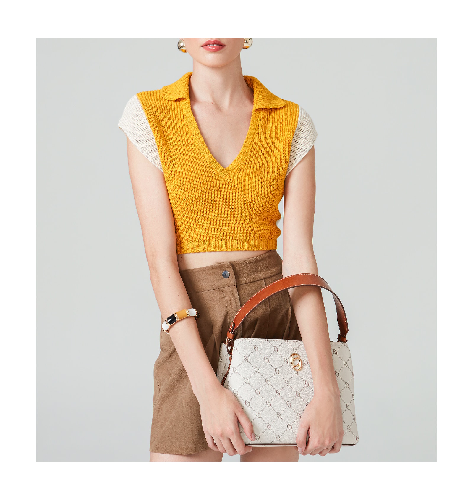 Bolsa De Mão Alt Monograma Off White