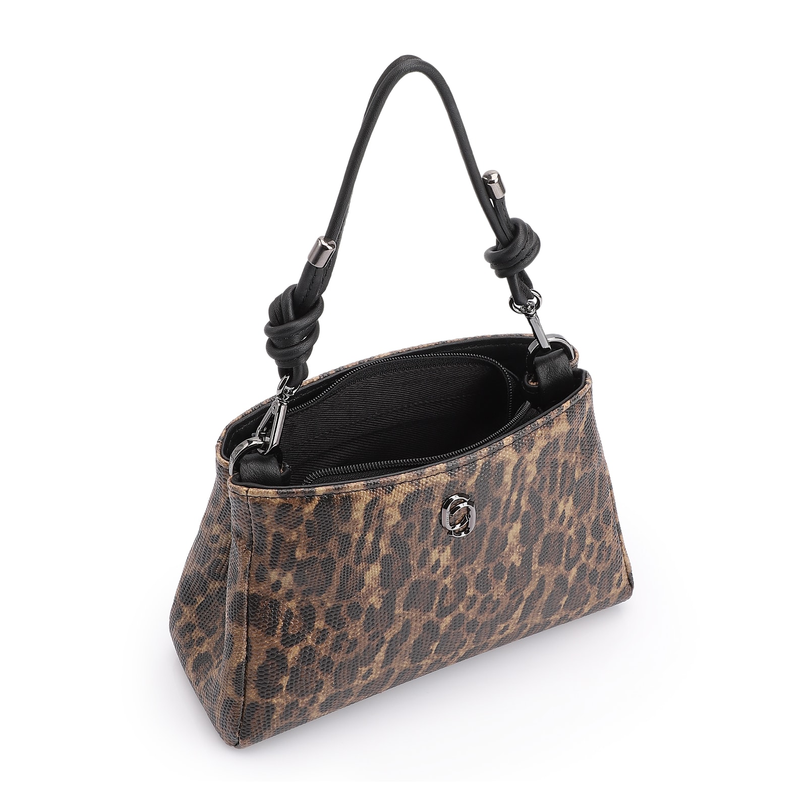 Bolsa De Mão Alt Onça/Couro Preto