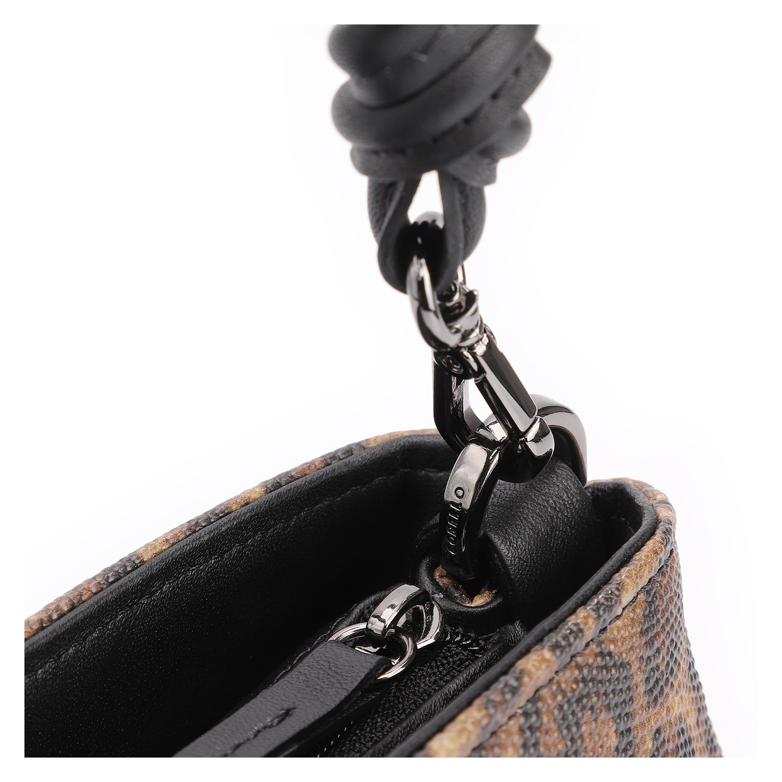 Bolsa De Mão Alt Onça/Couro Preto