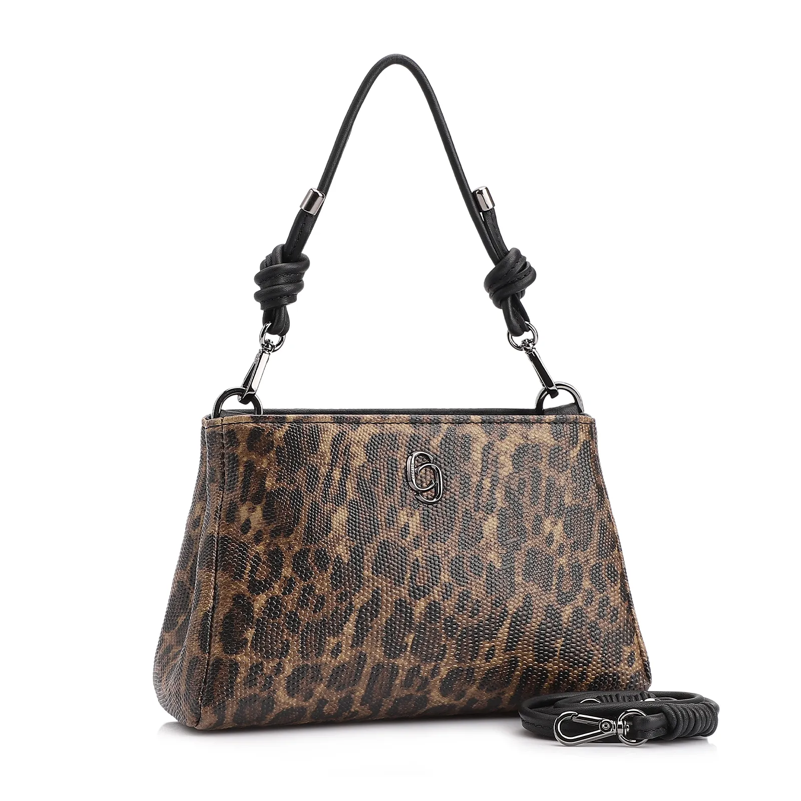 Bolsa De Mão Alt Onça/Couro Preto