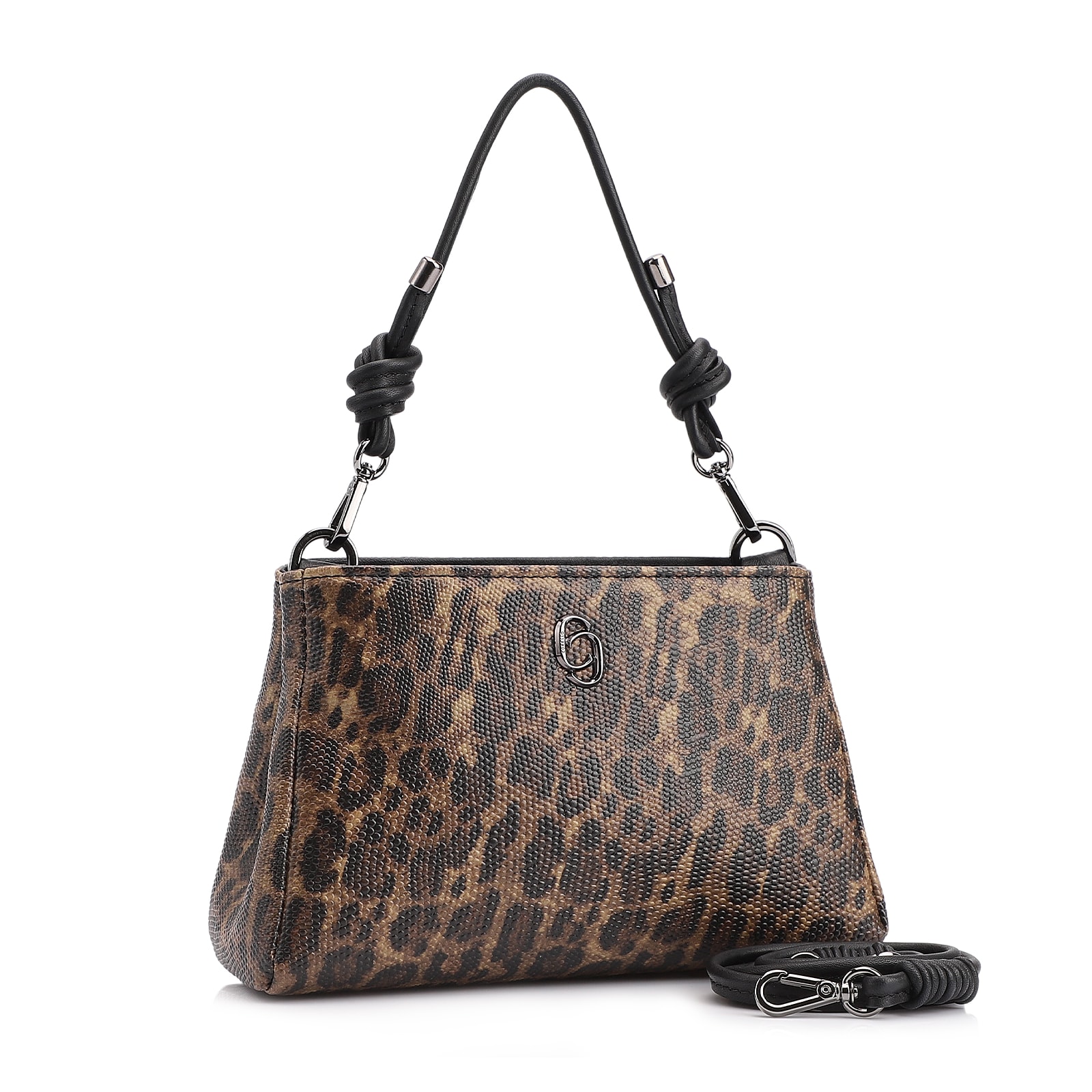 Bolsa De Mão Alt Onça/Couro Preto