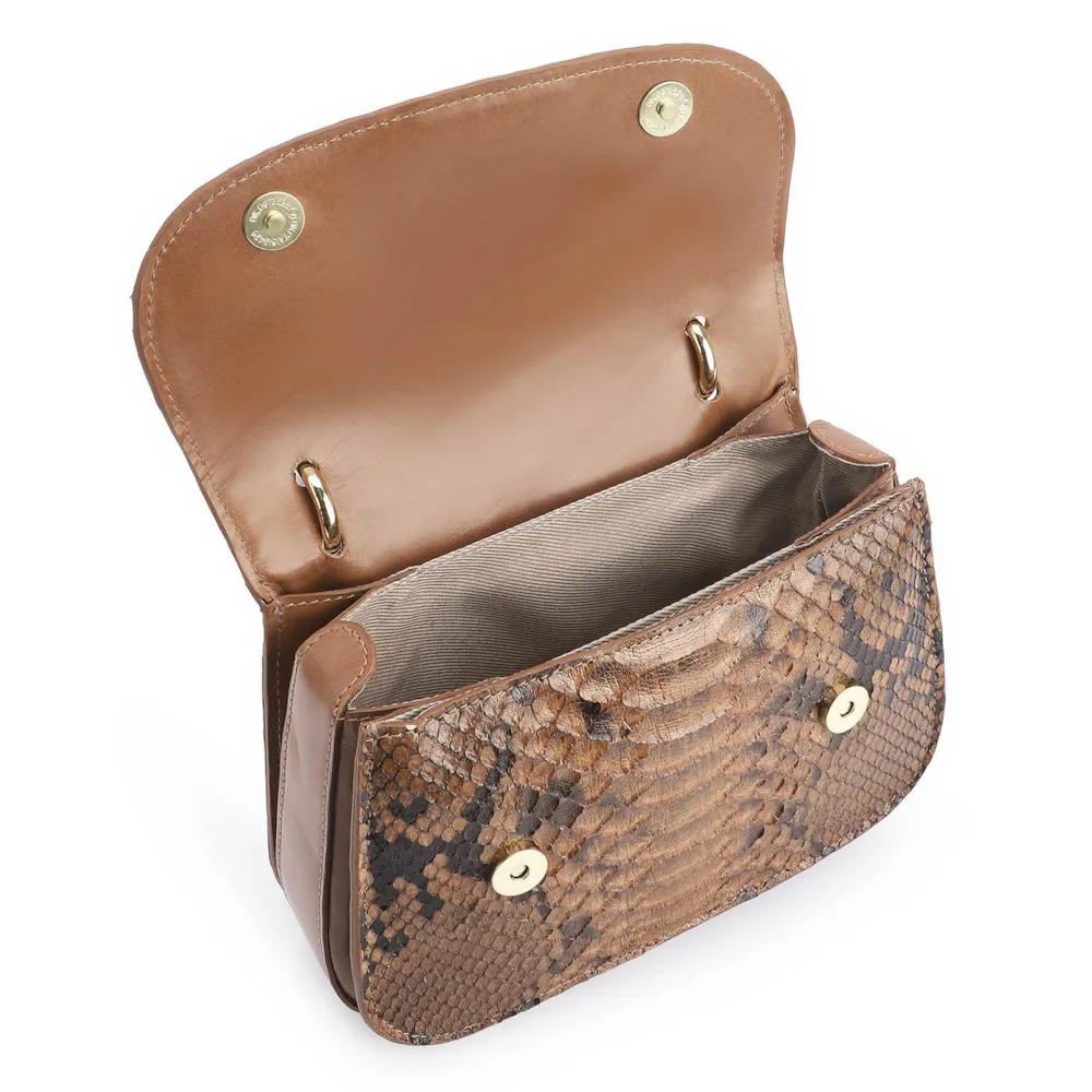 Bolsa De Mão Bambu Couro Marrom - imagem 4
