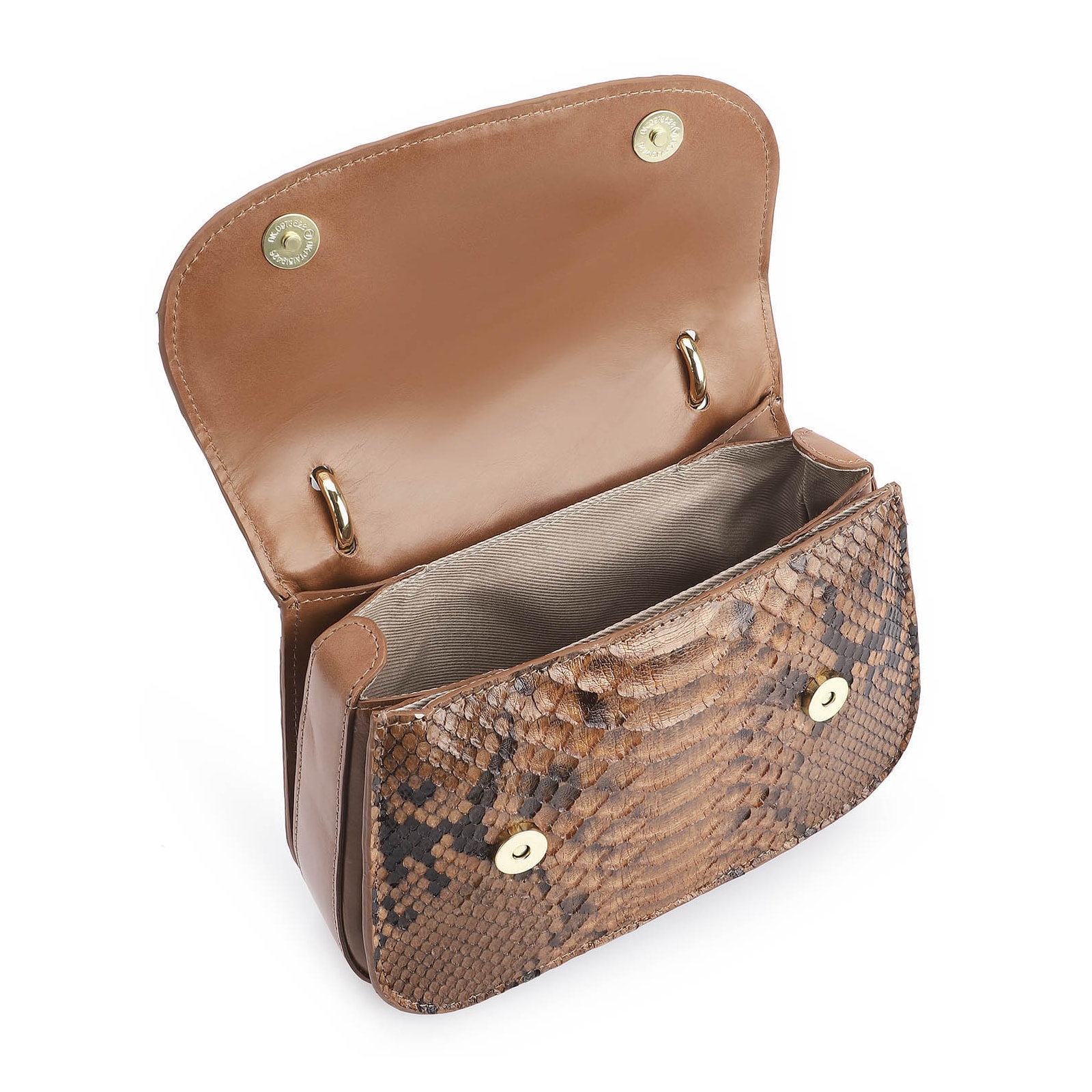 Bolsa De Mão Bambu Couro Marrom