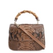 Bolsa De Mão Bambu Couro Marrom - imagem 1