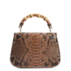 Bolsa De Mão Bambu Couro Marrom - imagem 3