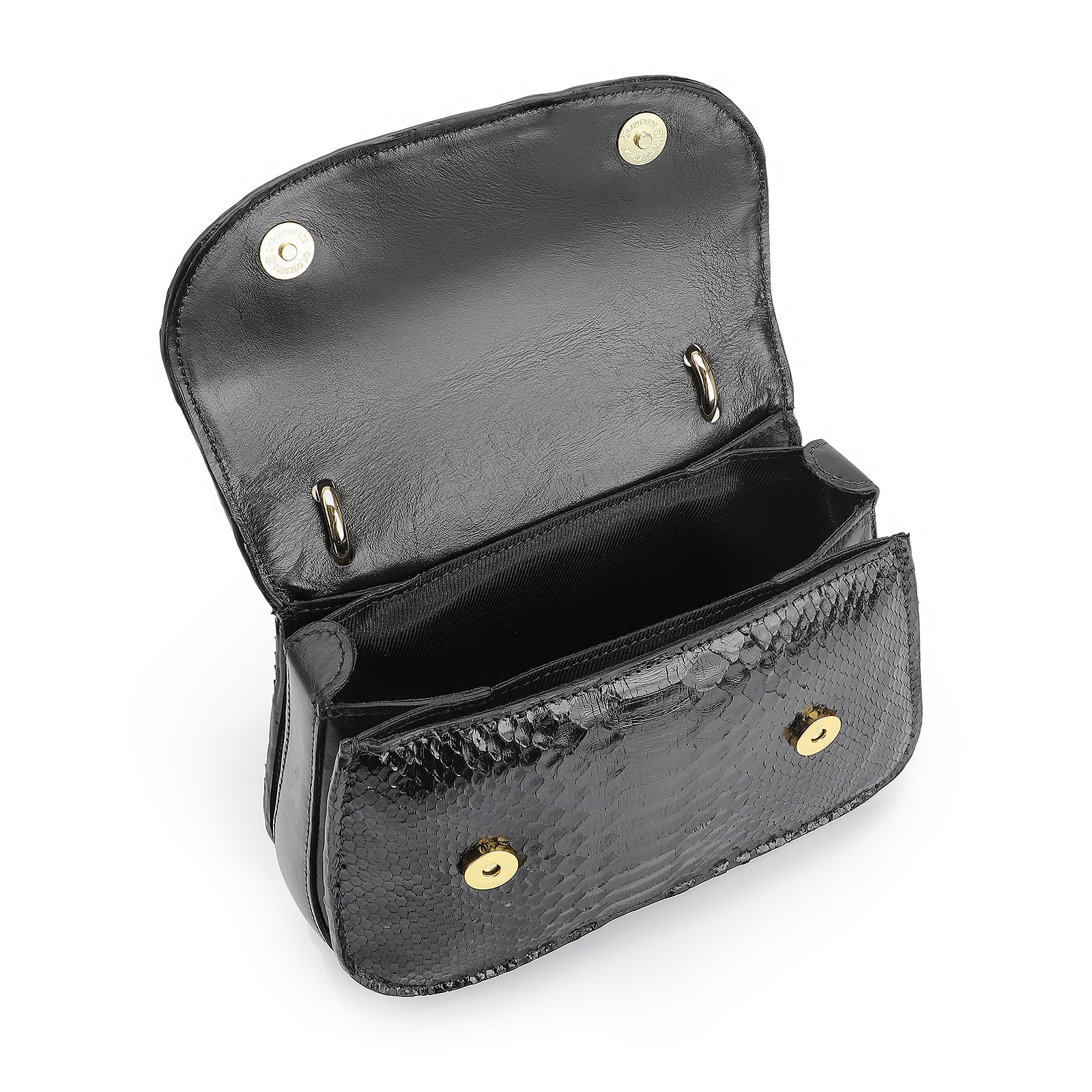 Bolsa De Mão Bambu Couro Preto