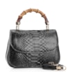Bolsa De Mão Bambu Couro Preto - imagem 2