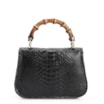 Bolsa De Mão Bambu Couro Preto - imagem 3