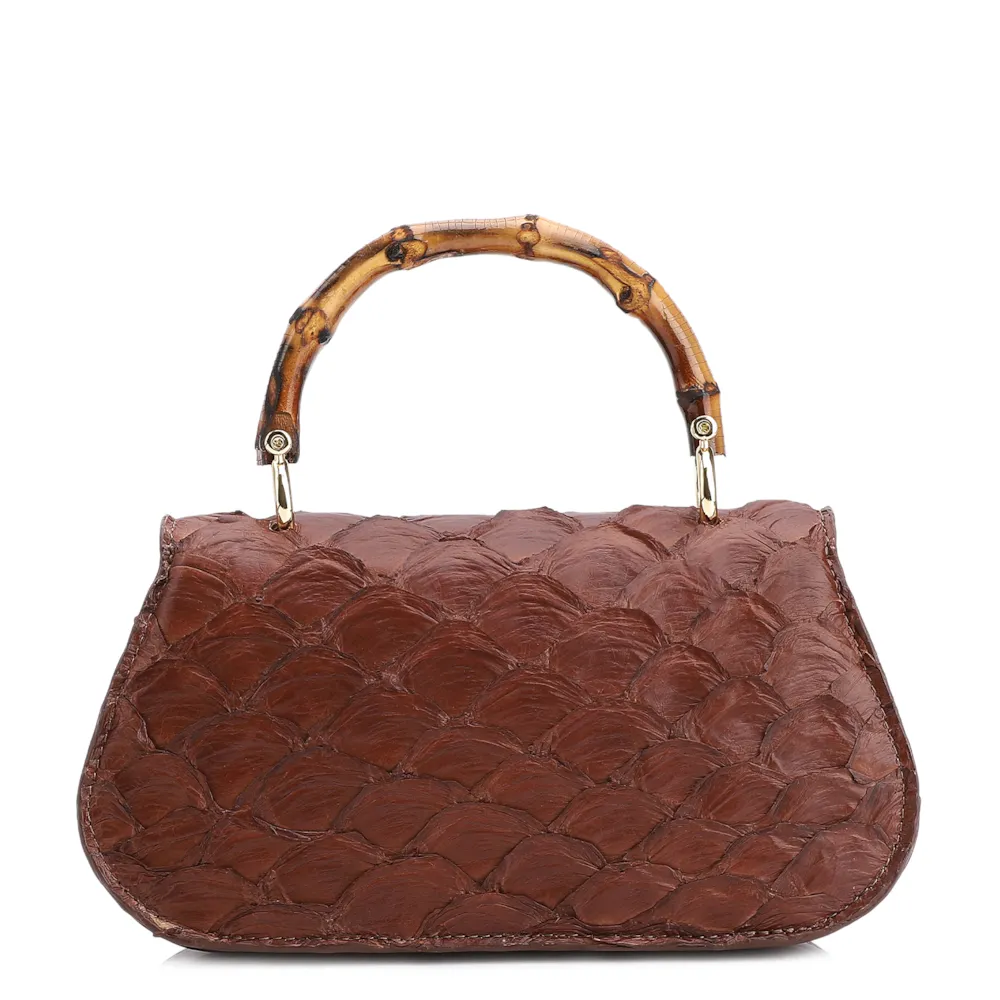 Bolsa De Mão Bambu Pirarucu Marrom Escuro - imagem 3