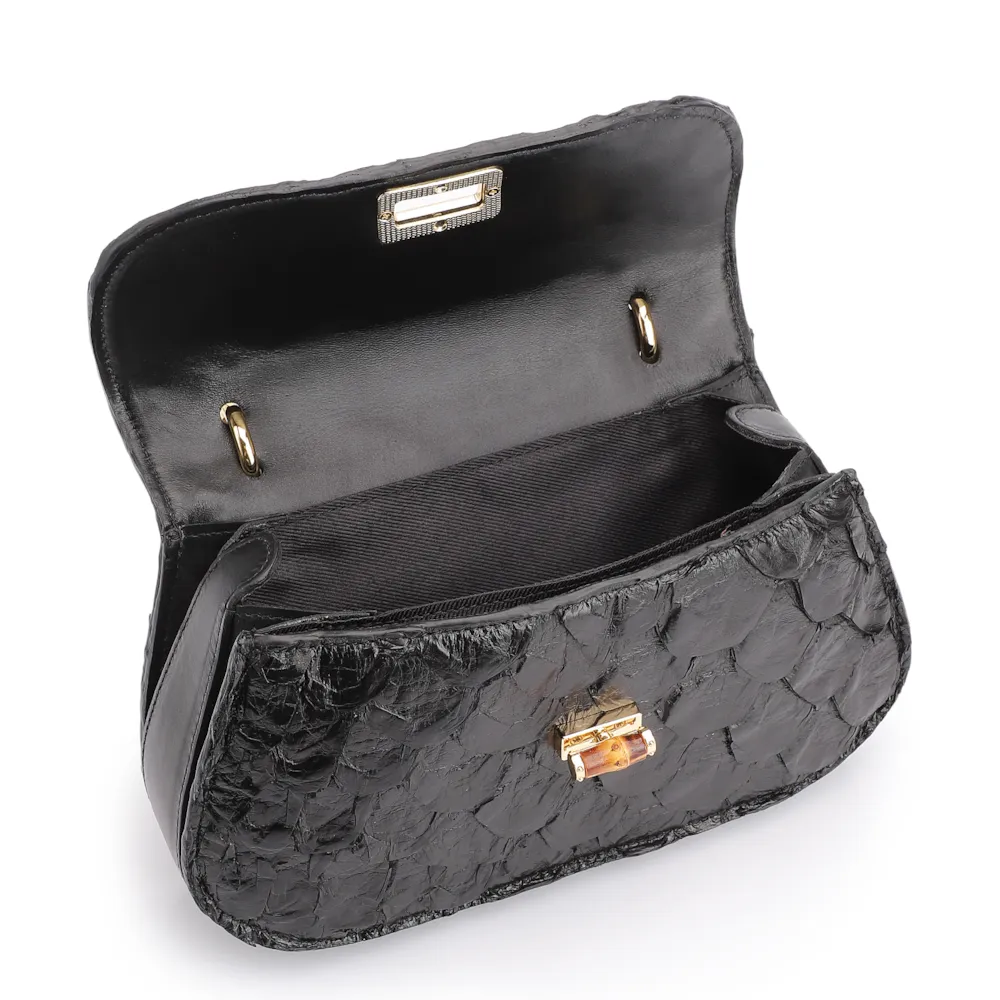 Bolsa De Mão Bambu Pirarucu Preto - imagem 4