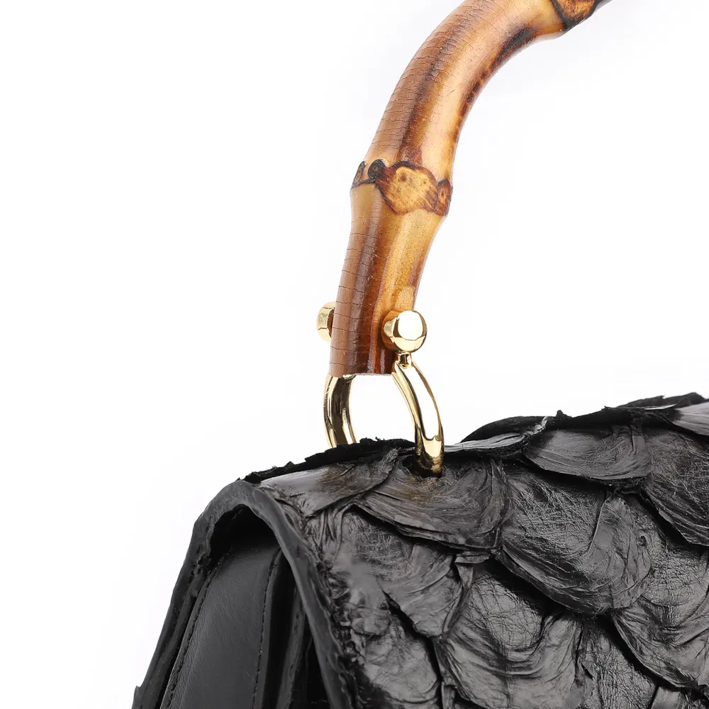 Bolsa De Mão Bambu Pirarucu Preto - imagem 5