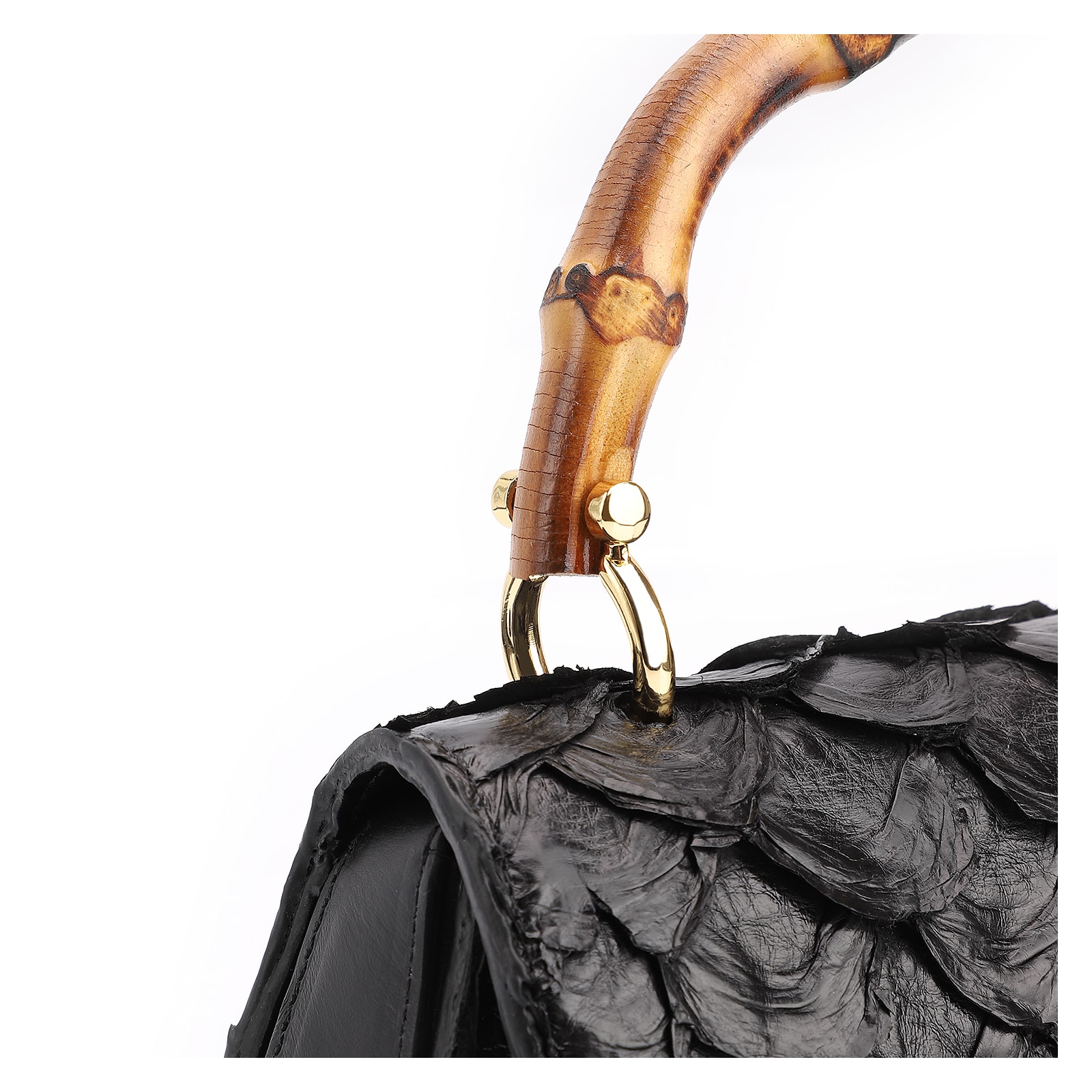 Bolsa De Mão Bambu Pirarucu Preto