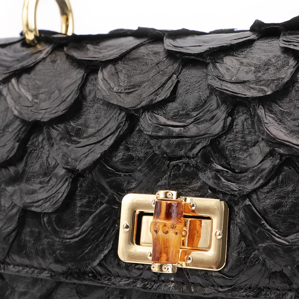 Bolsa De Mão Bambu Pirarucu Preto - imagem 6