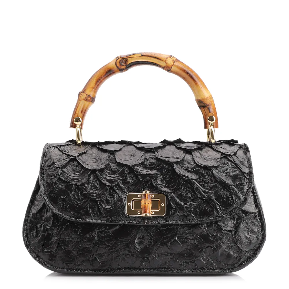 Bolsa De Mão Bambu Pirarucu Preto