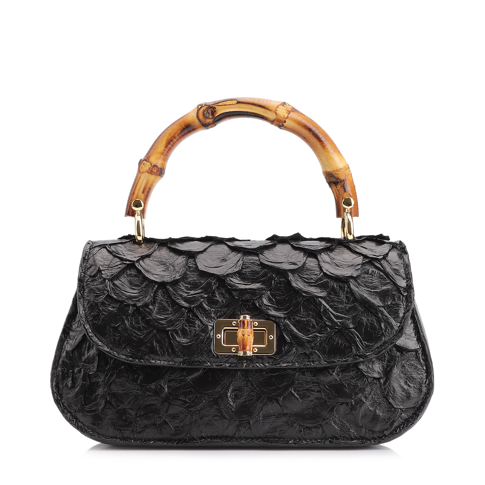 Bolsa De Mão Bambu Pirarucu Preto