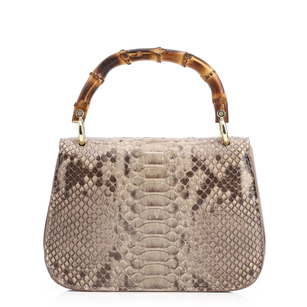 Bolsa De Mão Bambu Python Bege - imagem 3