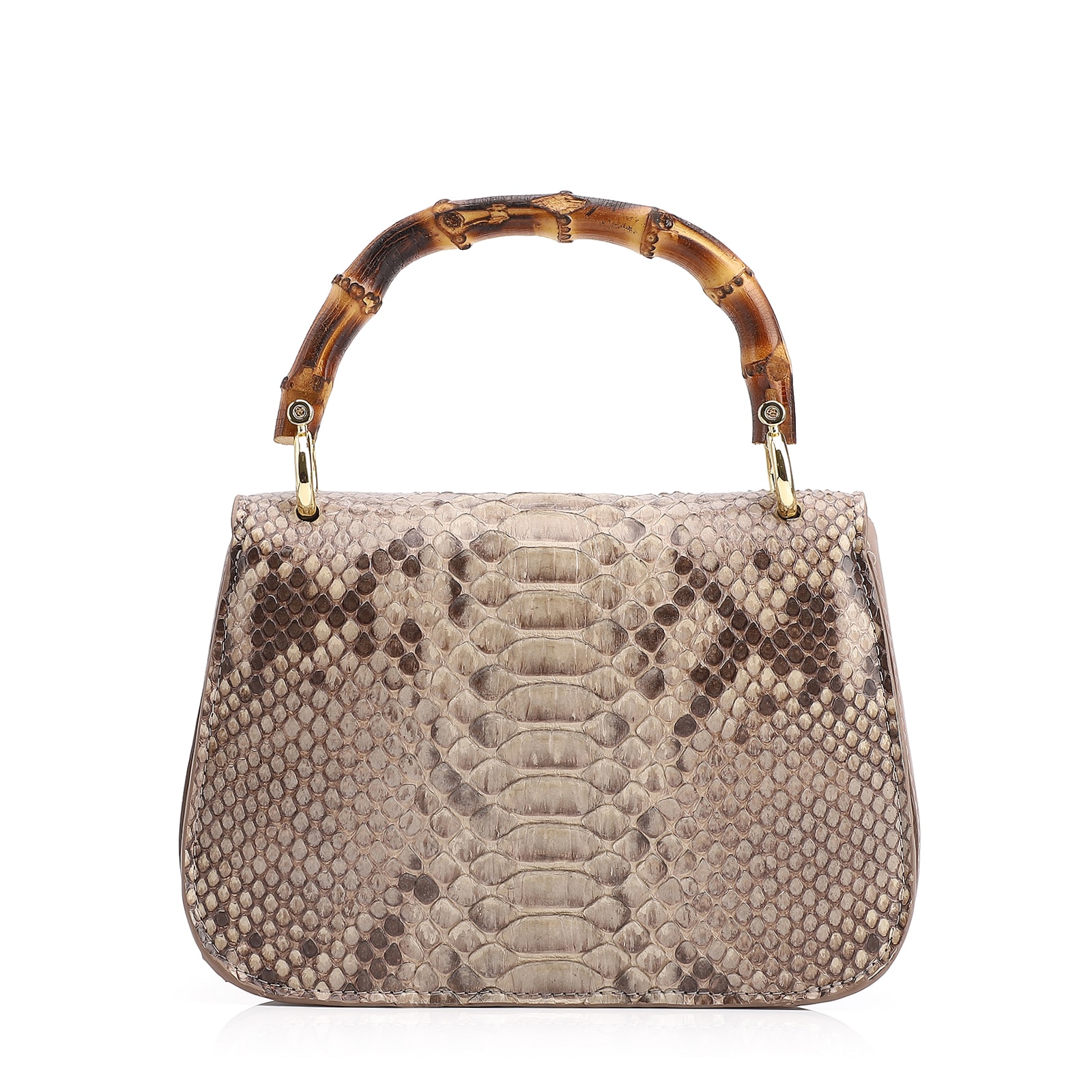 Bolsa De Mão Bambu Python Bege