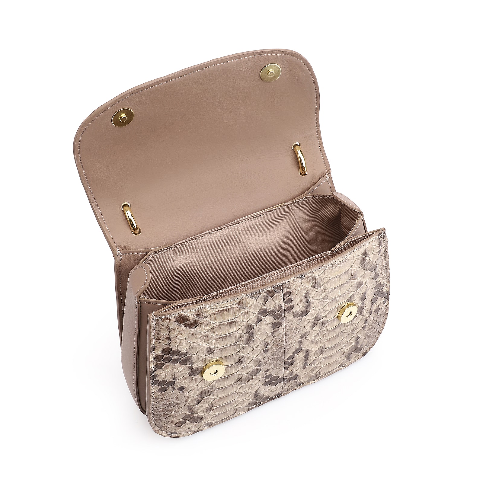 Bolsa De Mão Bambu Python Bege
