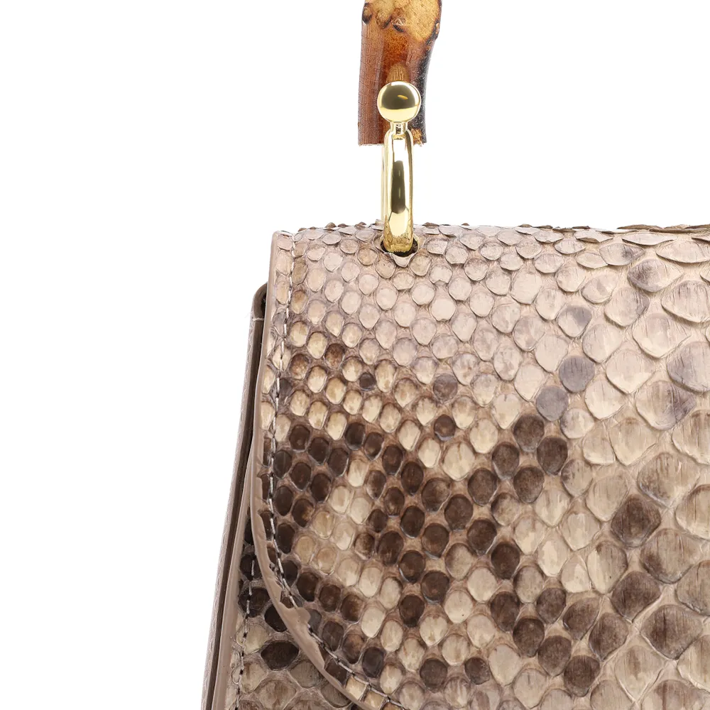 Bolsa De Mão Bambu Python Bege - imagem 5