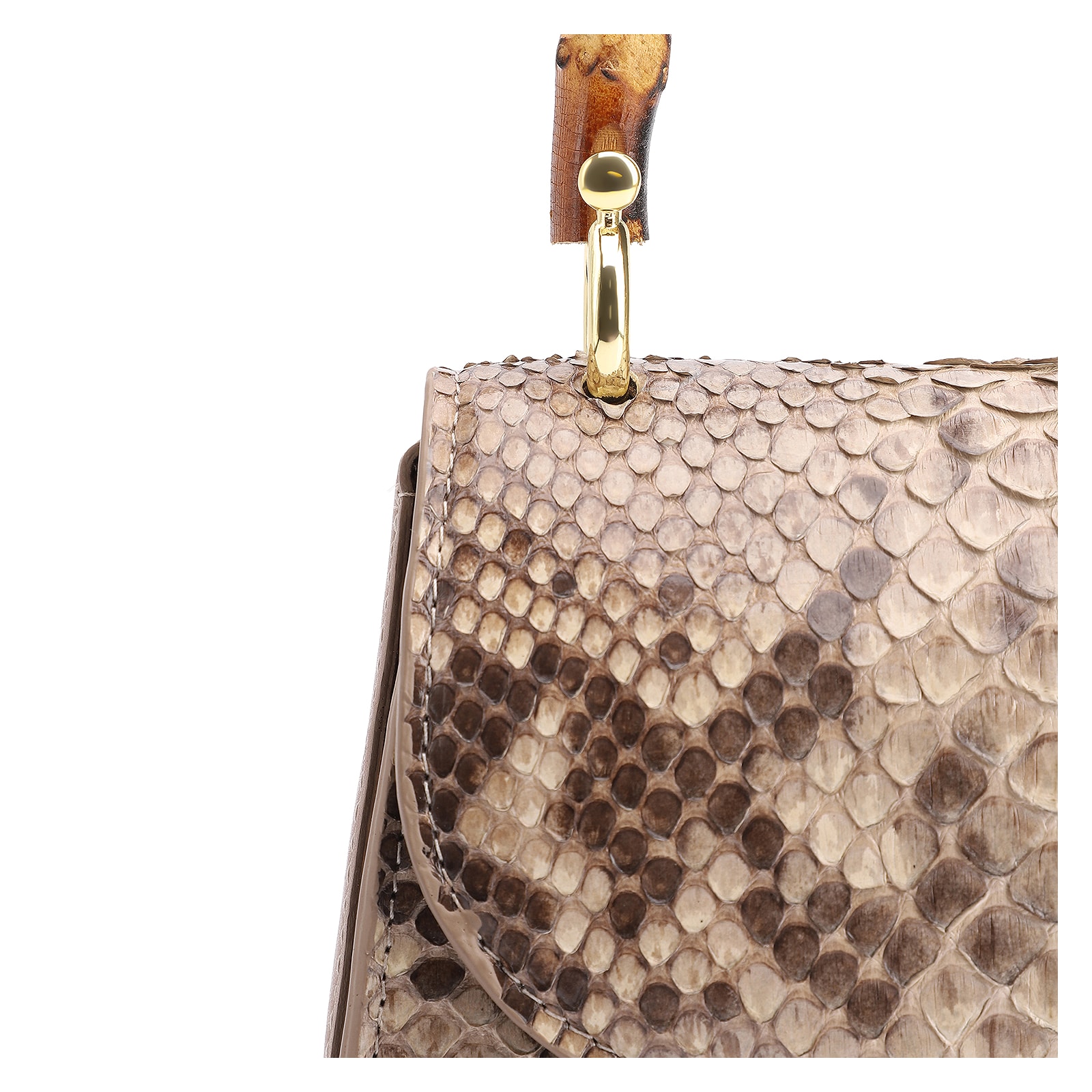 Bolsa De Mão Bambu Python Bege