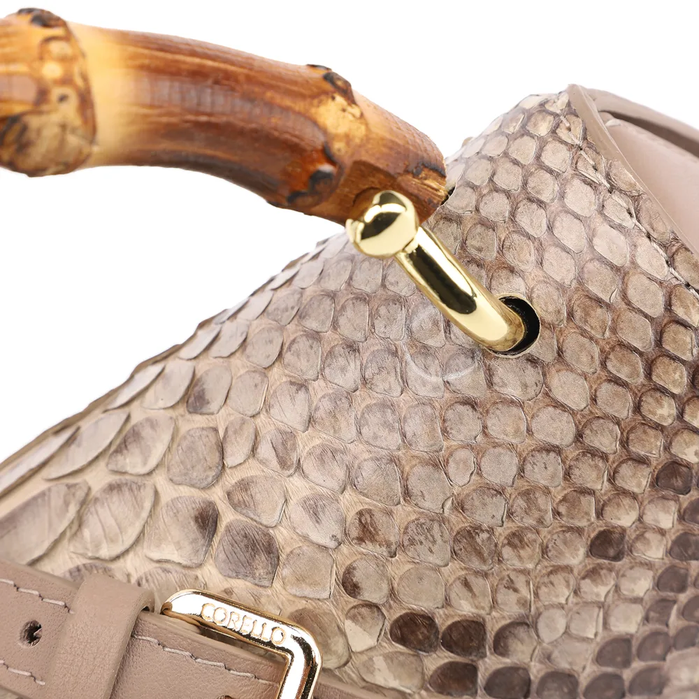Bolsa De Mão Bambu Python Bege - imagem 6
