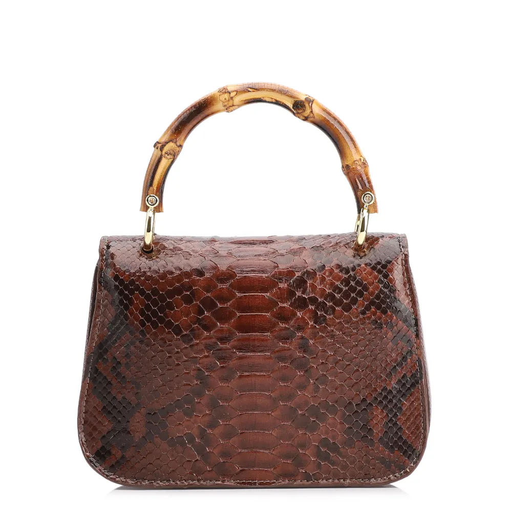 Bolsa De Mão Bambu Python Marrom Escuro - imagem 3