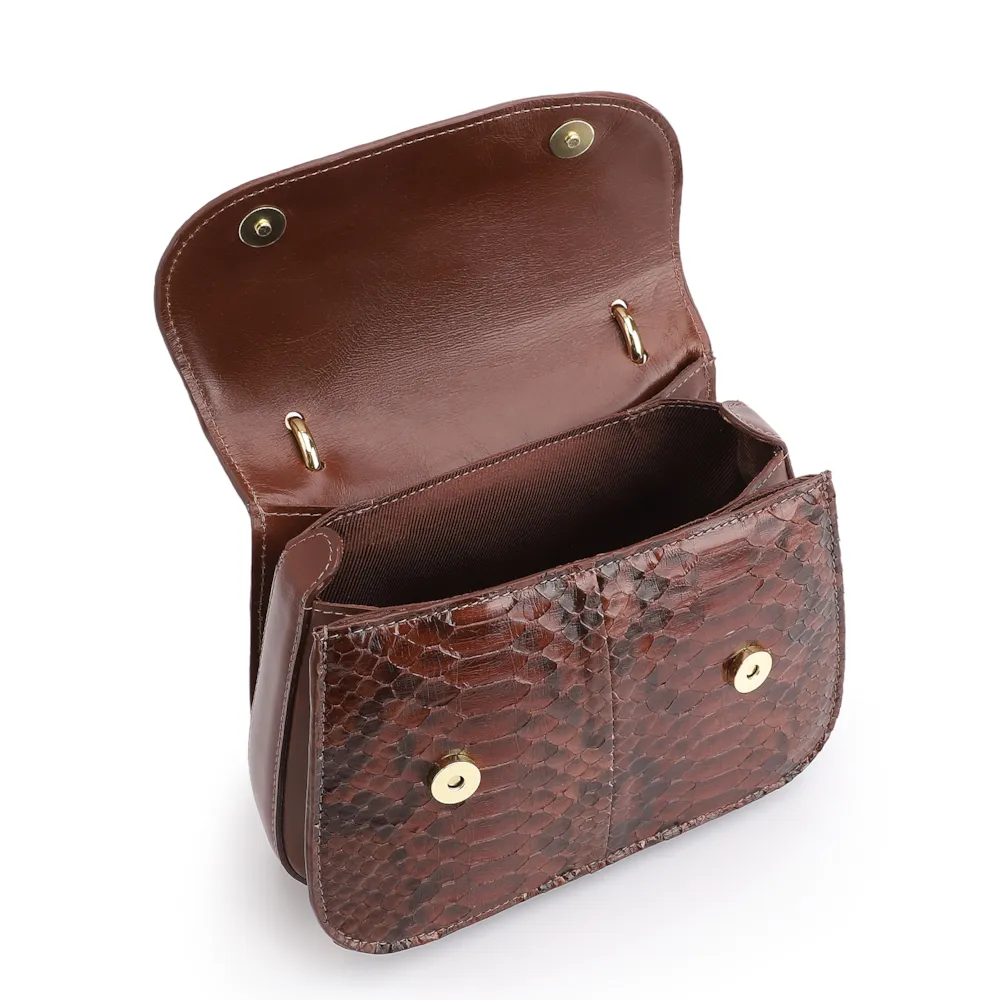 Bolsa De Mão Bambu Python Marrom Escuro - imagem 4