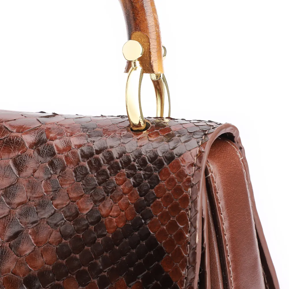 Bolsa De Mão Bambu Python Marrom Escuro - imagem 7
