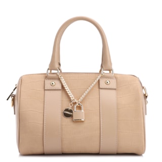 Couro Nobuck Croco/Couro Bege