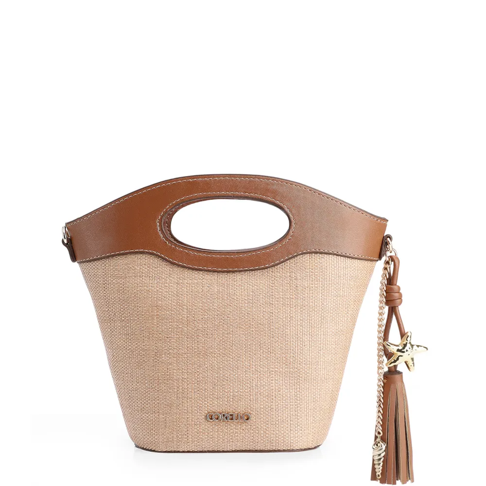 Bolsa De Mão Bucket Ráfia/Alt Marrom