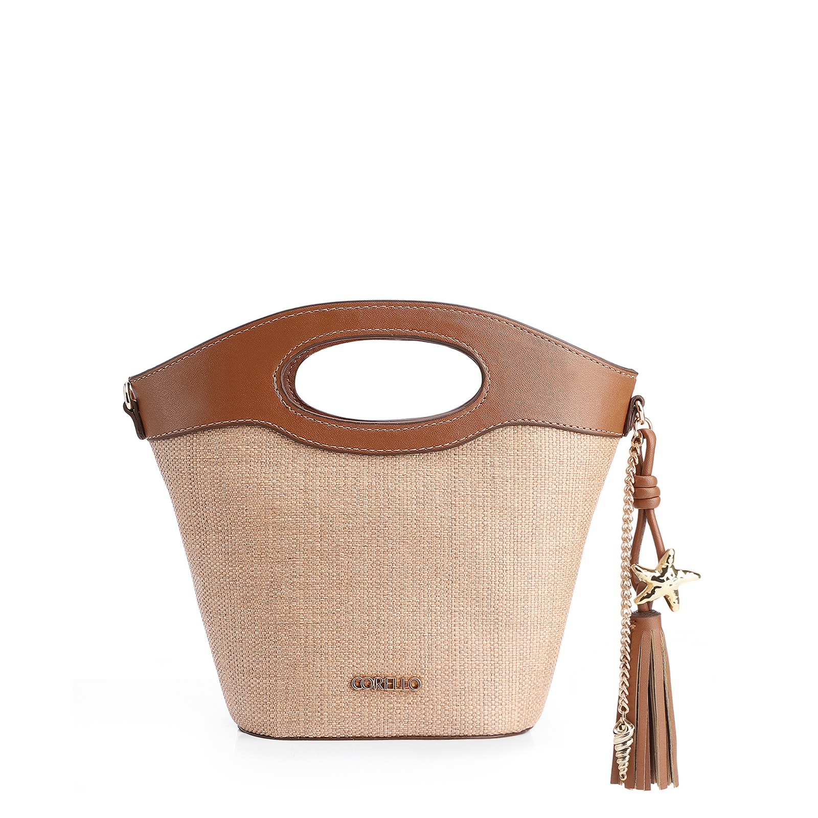 Bolsa De Mão Bucket Ráfia/Alt Marrom
