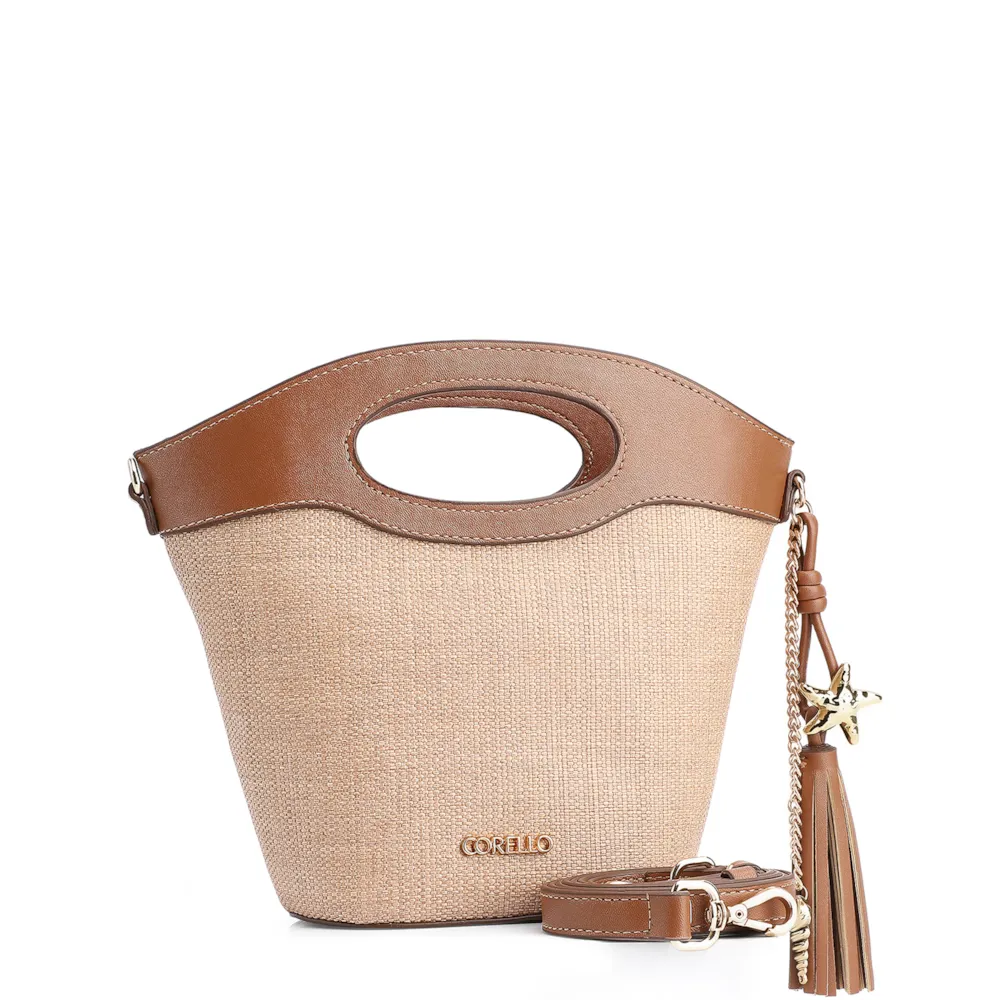 Bolsa De Mão Bucket Ráfia/Alt Marrom - imagem 3