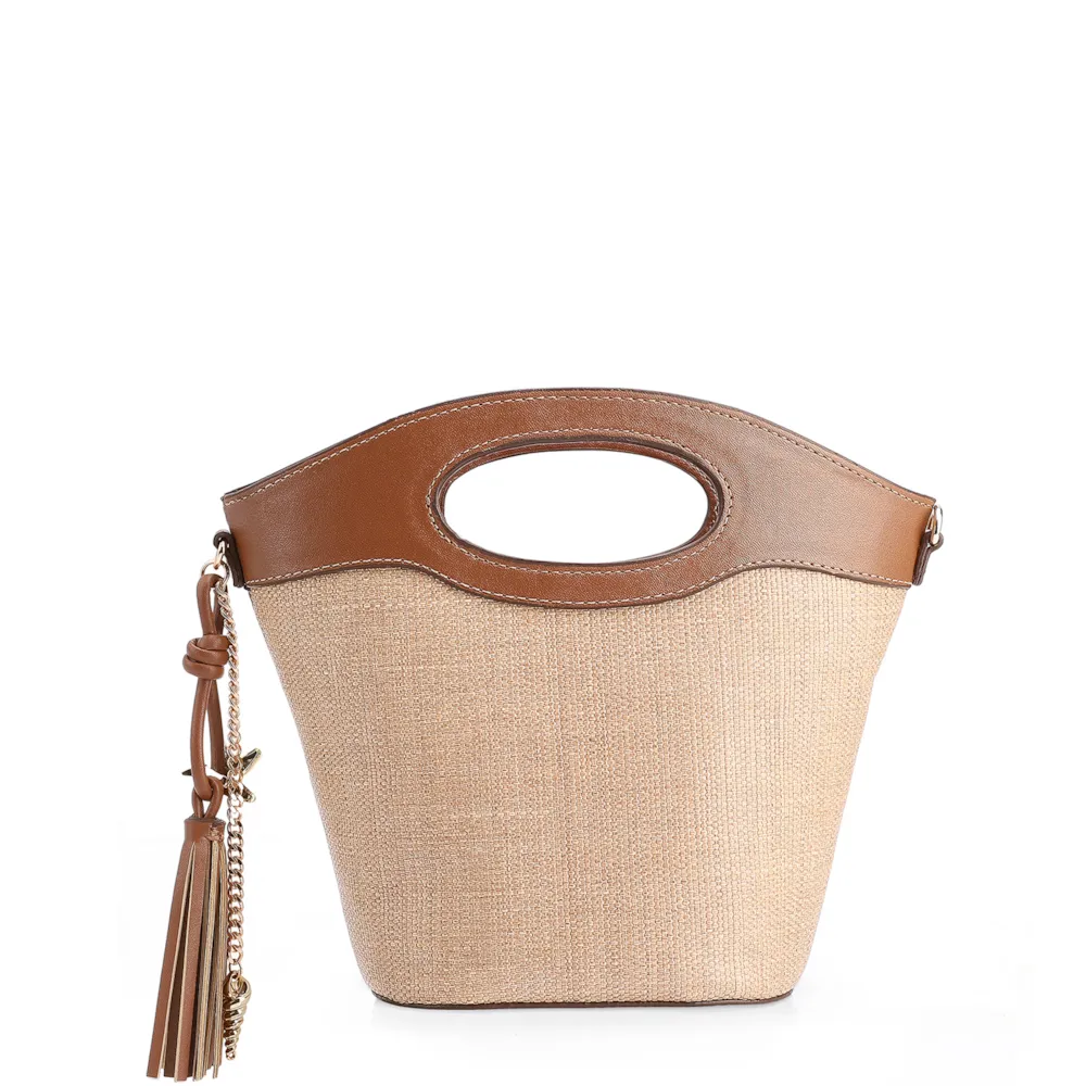 Bolsa De Mão Bucket Ráfia/Alt Marrom - imagem 4