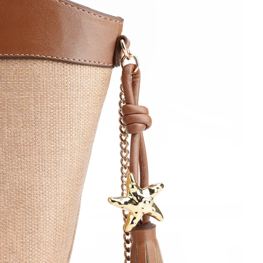 Bolsa De Mão Bucket Ráfia/Alt Marrom - imagem 6