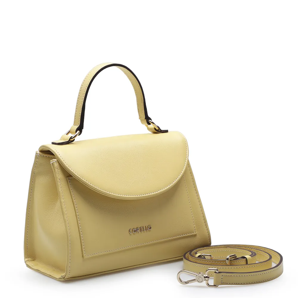 Bolsa De Mão Couro Amarelo - imagem 3
