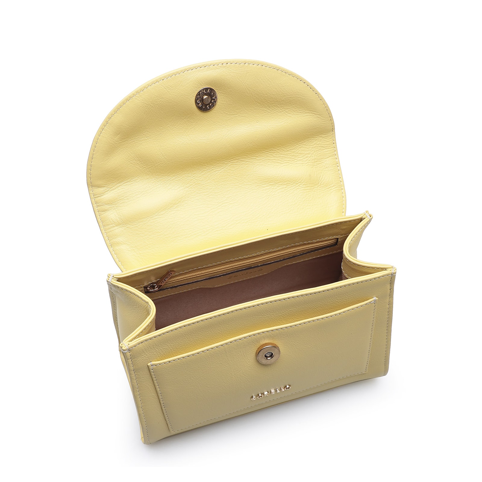 Bolsa De Mão Couro Amarelo