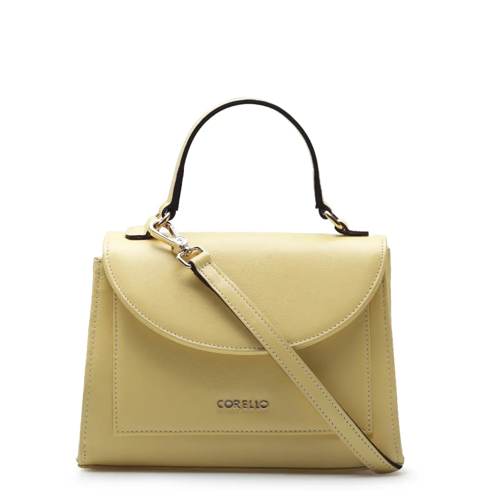 Bolsa De Mão Couro Amarelo