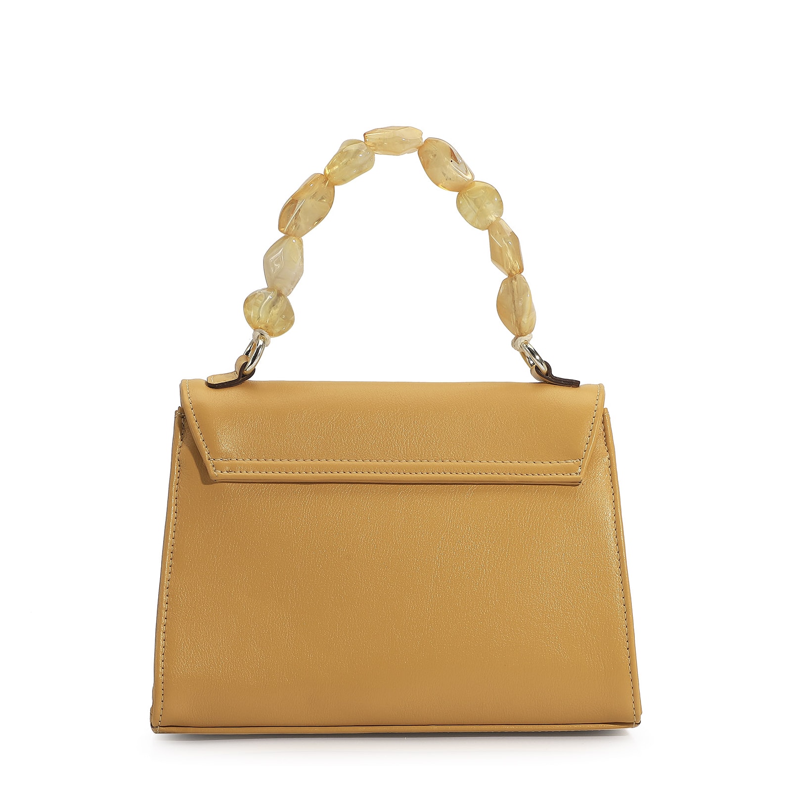 Bolsa De Mão Couro Amarelo