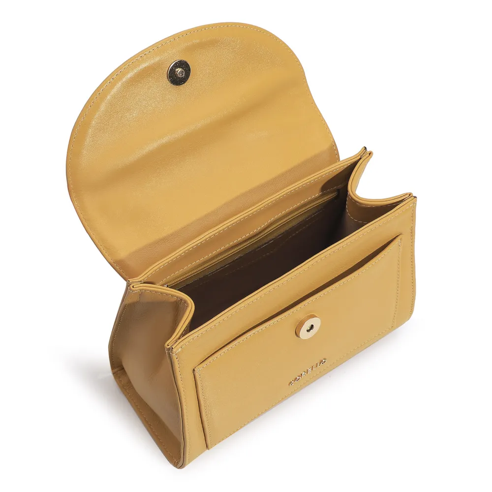 Bolsa De Mão Couro Amarelo - imagem 5