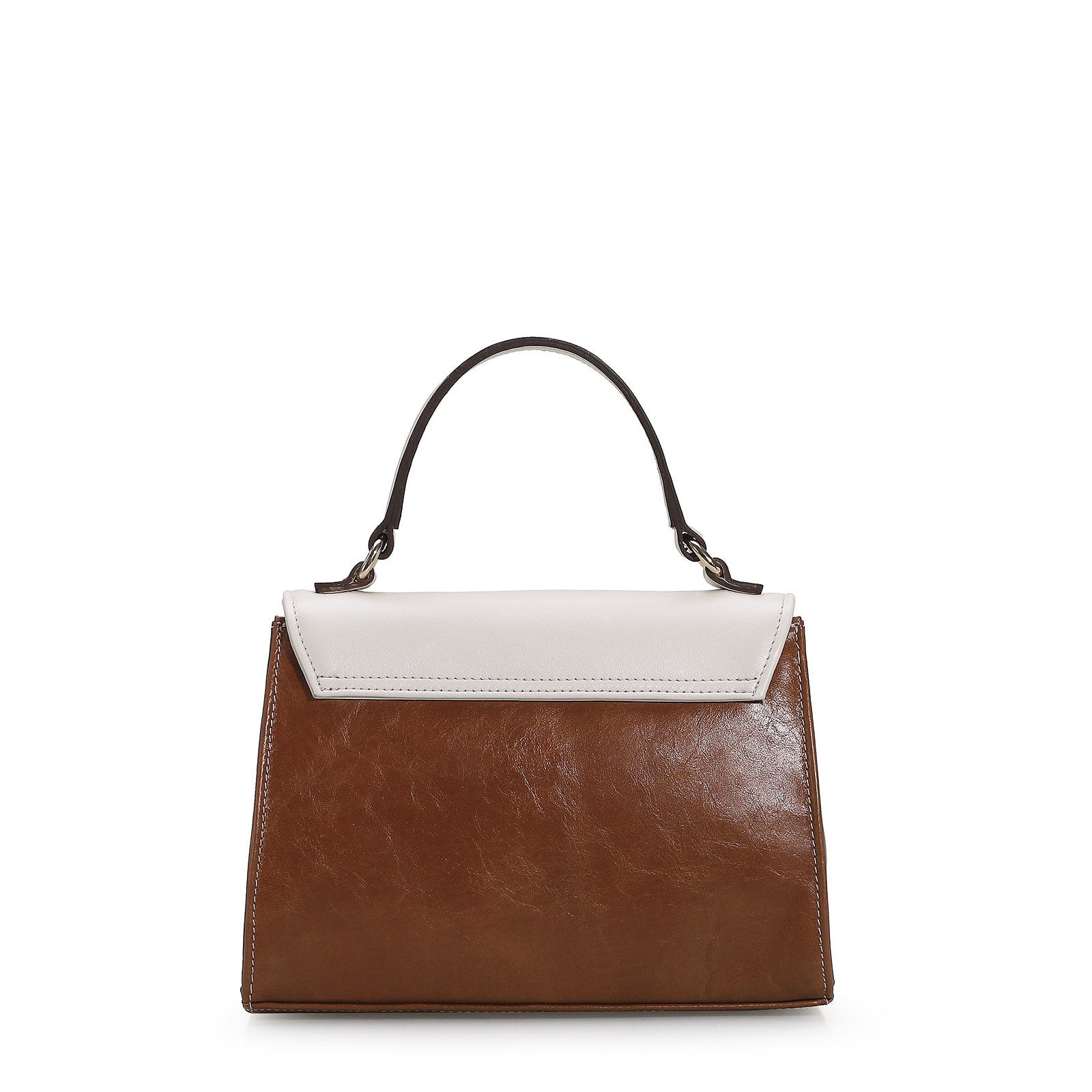 Bolsa De Mão Couro Amendoa/Nuvem/Macadamia