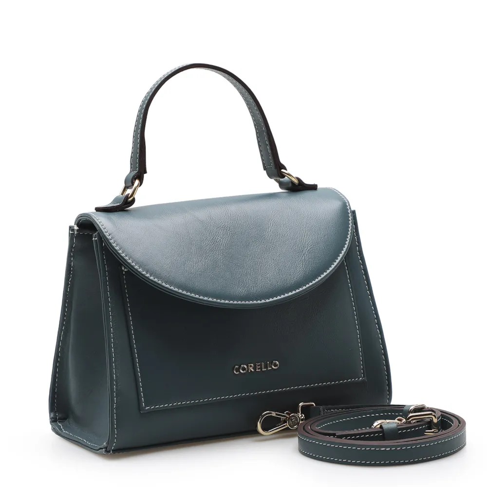Bolsa De Mão Couro Azul - imagem 3